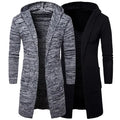 2025 New Style Men's Long Sleeves Knitwear Coat Autumn Winter Long Length Cardigan Hoodie Sweater Wholesale Plus Size Button