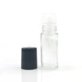 Blank Clear Round Cylinder Perfume Roll-On Deodorant Bottle Massage Ball Empty Glass Essential Oil Roller Bottle With Screw Cap