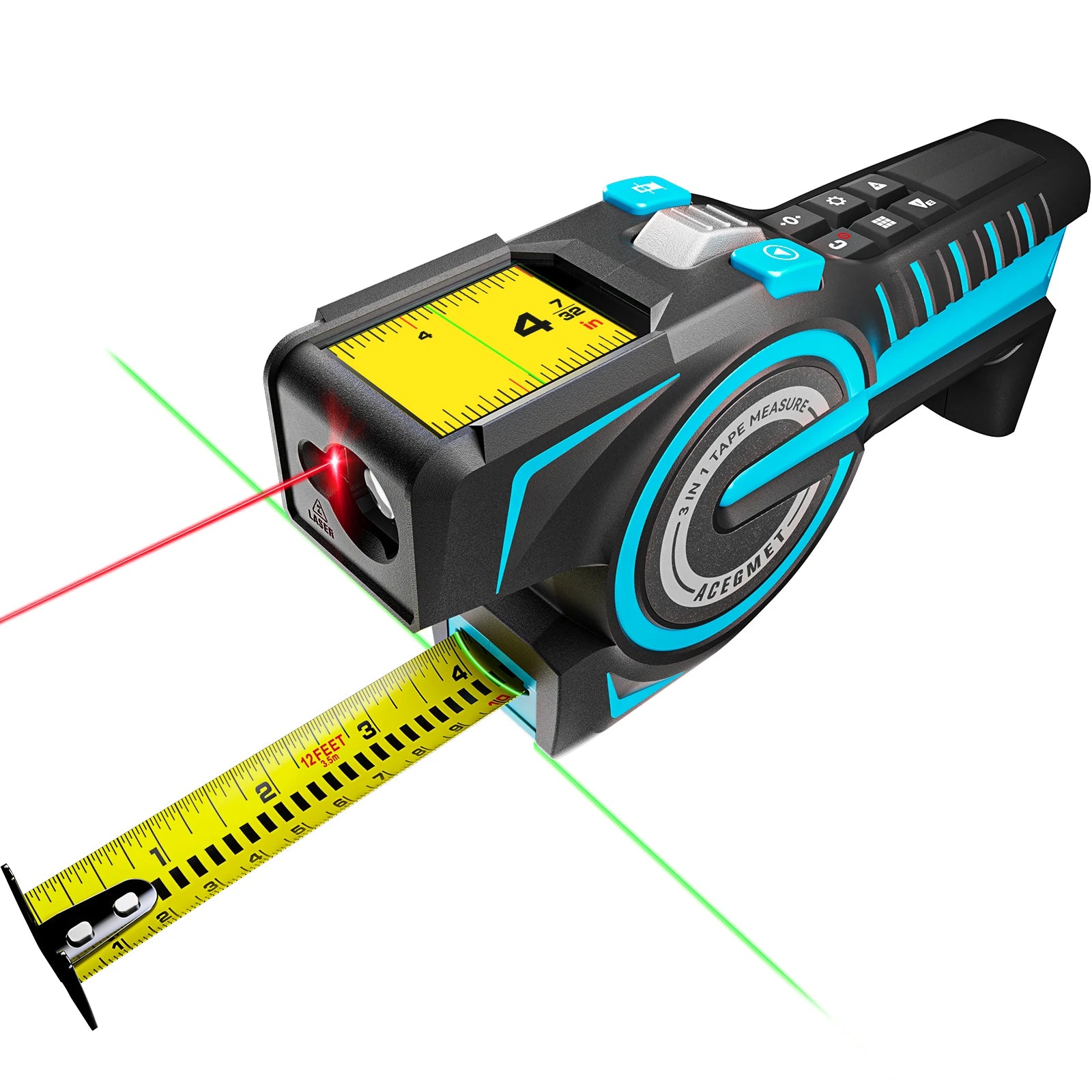 Portable Small Size Electric Laser Tape Measure Meter High Precision Measuring Tools with Digital Real-time Screen