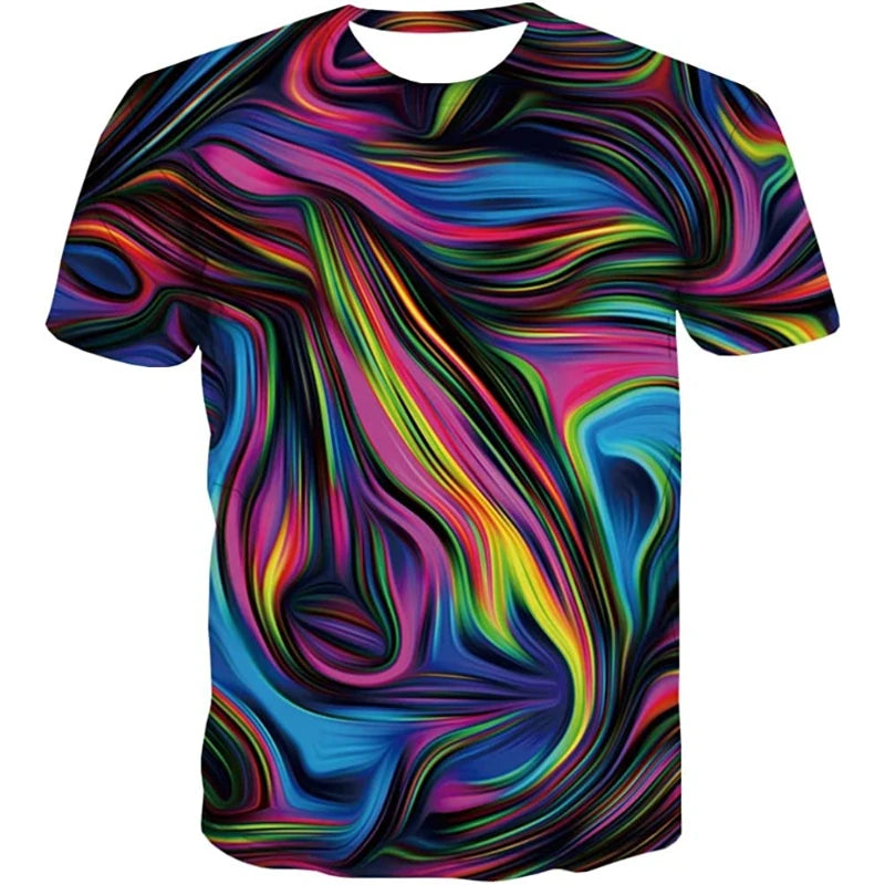 Fitspi Colorful T-shirts for Men 3d Printed Tee Shirt Short Sleeve Wholesale