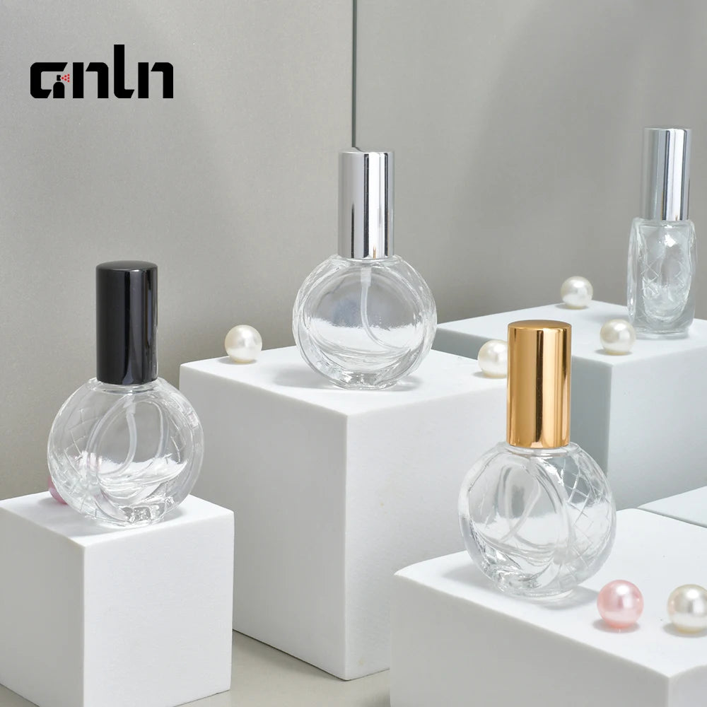 Luxury 10ml Glass Perfume Bottle Round Multi-color Nozzle Refilled with Aluminum Sprayer