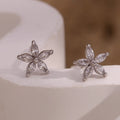 Minimalist Rhodium Plated 925 Sterling Silver Flower Earring Popular Minimalist 925 Sterling Silver Earrings