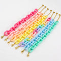 Minimalist Rainbow Summer Chunky Link Bracelets Candy Color Link Thick Acrylic Paperclip Chain Bracelet for Women