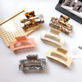 Super Large Summer Jelly Color 13 cm Length square Hollow Out Floral Hair Clip Claws