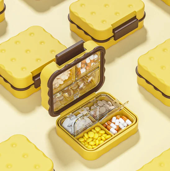 JUXINDA Portable Pill Box Large Capacity Moisture-proof and sealed for Storing and Organizing Medication Mini Pill Box