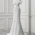 Jancember Qd06203 Mermaid Satin Sweep Train Sleeveless Wedding Dress