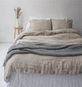 Wholesale French White Luxury Pure Linen Duvet Cover Set Linen Bedding Set