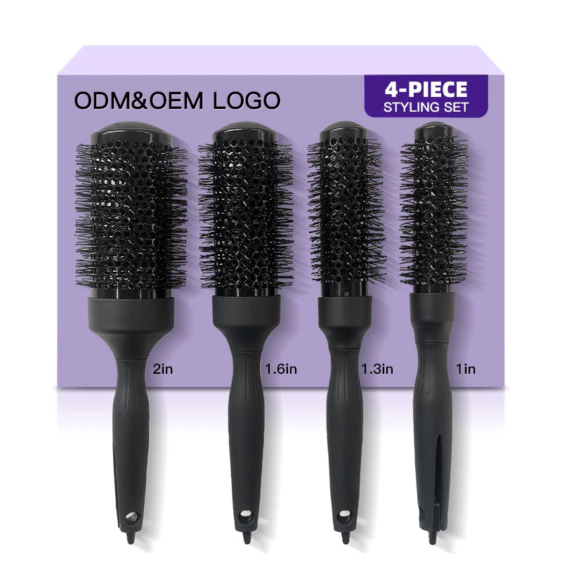 Professional Salon Tool Round Ceramic Round Hair Brush for Blowing Dry Salon Curly Hair Roller Comb for Hair Professional