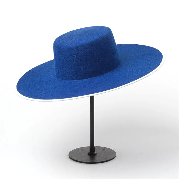 X1238 Unisex Allmatch Wool Felt Top Hat Adult Jazz Caps with Ribbon Decoration Printed Fedora Hats for Outdoor Use