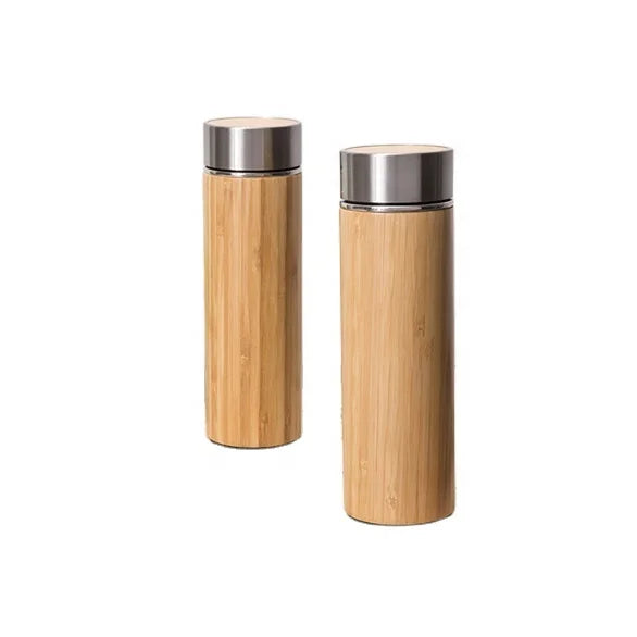 Factory Direct Sales Eco-Friendly Stainless Steel Bamboo Vacuum Cup Glass Water Bottle for Adults Direct Drinking for Camping