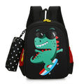 China Oem Fashion Student Black Dinosaur Printed Cute Backpack