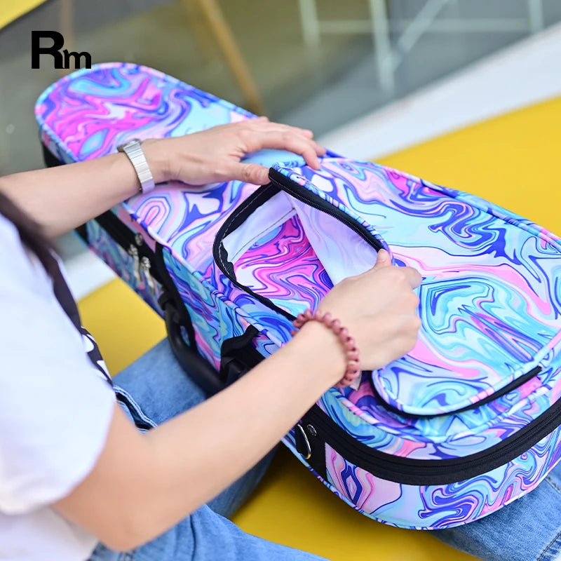 Rainbow Music Case for Paint-Cu Rm Waterproof Hard Foam with Velvet Small Tenor Ukulele & Guitar Bag Instrument Case Bag
