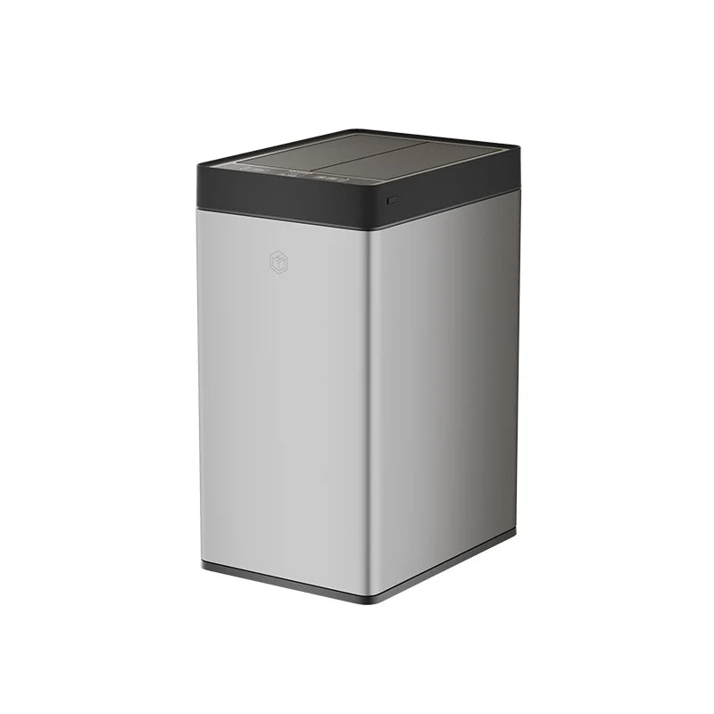 21L Patent Smart Trash Can Stainless Steel Minimalist Design Hands-Free for Office Government Public Area