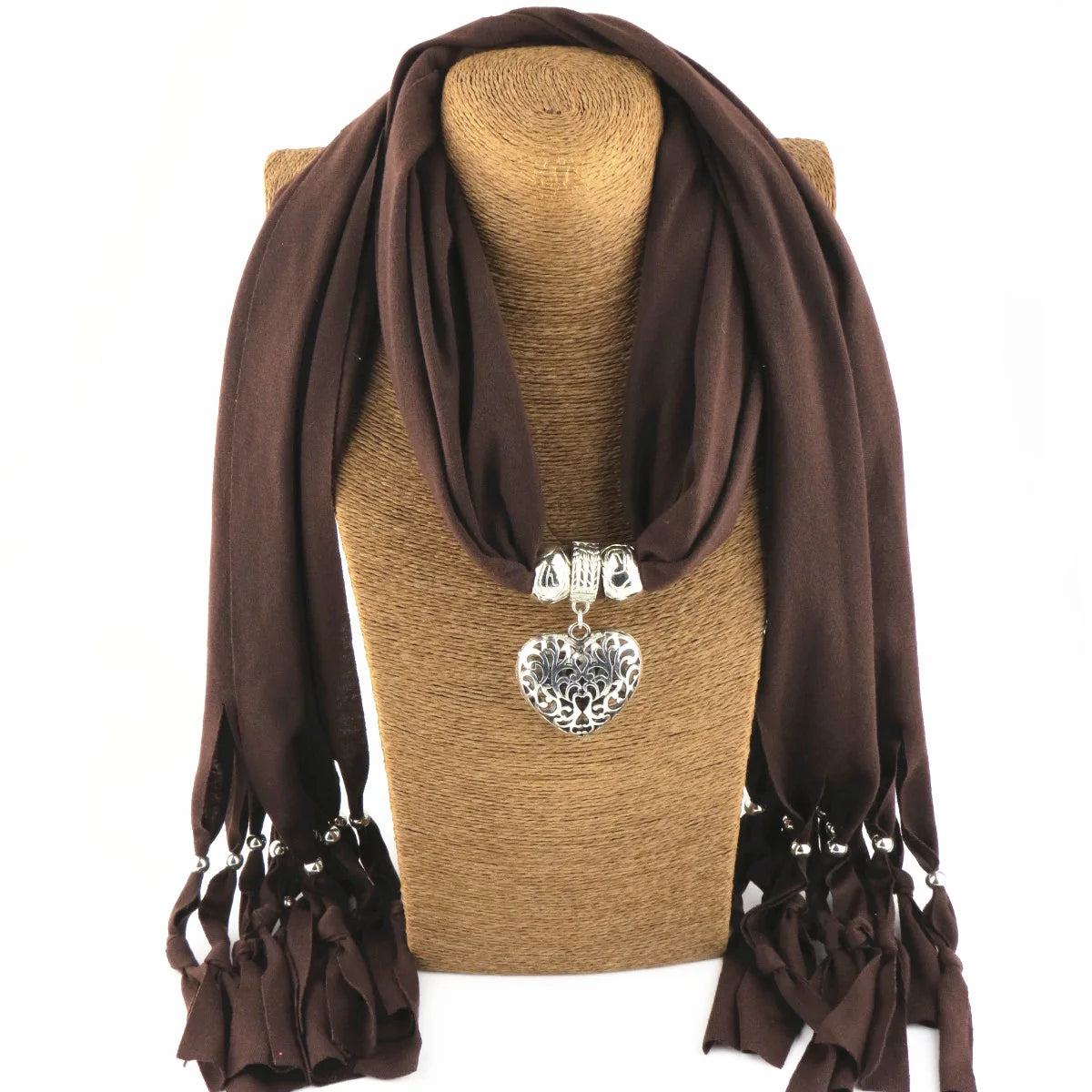 15 Colors Wholesale Winter  Autumn Tassel Love Pendant Scarf Hollow Out Two-sided Peach Heart Models  Scarf  Women Shawl Scarf