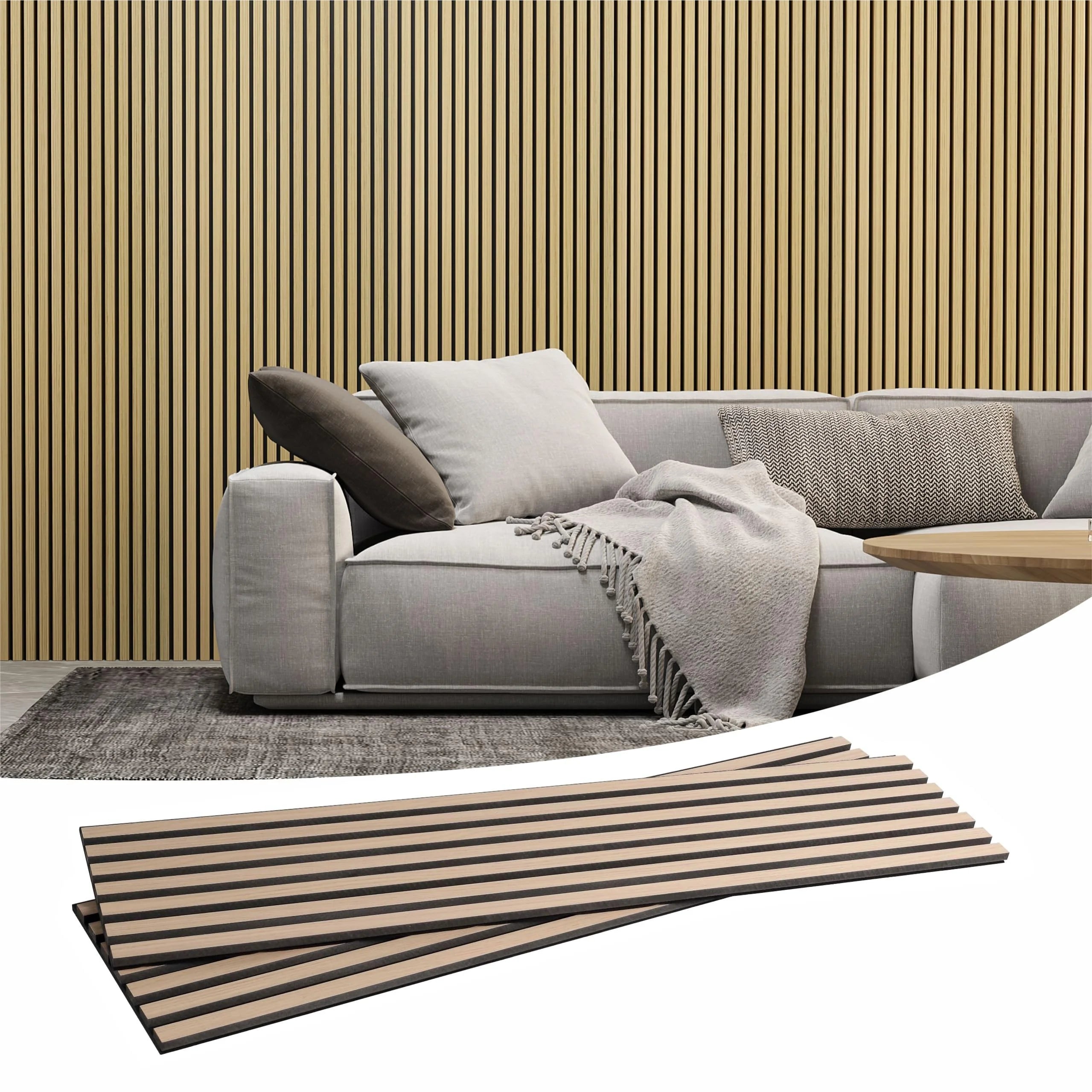 Sound Proofing Custom Color Real Wood Veneer MDF 3D Wall Panel Wood Slat Acoustic Panels
