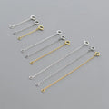 30mm 50mm 80mm Flat Cable Chain Extender Sterling Silver Chain Extensions With Spring Clasp for Jewelry Making Supplies