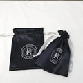 Luxury Custom Logo Large Soft Satin Silk Drawstring Dust Bags for Hair Cosmetic Handbag