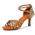 Wholesale Women Latin Shoes Satin Soft Bottom Ladies Ballroom Salsa Dance Shoes