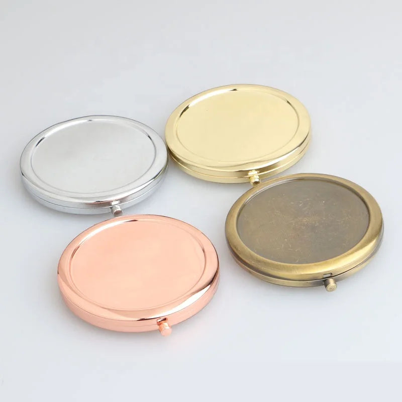 70mm Sublimation  Blank Compact Pocket Mirrors  Cosmetic Make up Small Hand Round Mirror