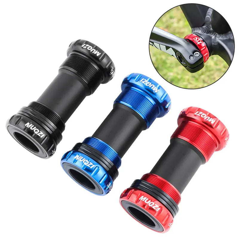 MUQZI Mountain Bicycle Bottom Bracket BB68-73 Aluminum Alloy Threaded Bottom Bracket Bike Hollow Axle