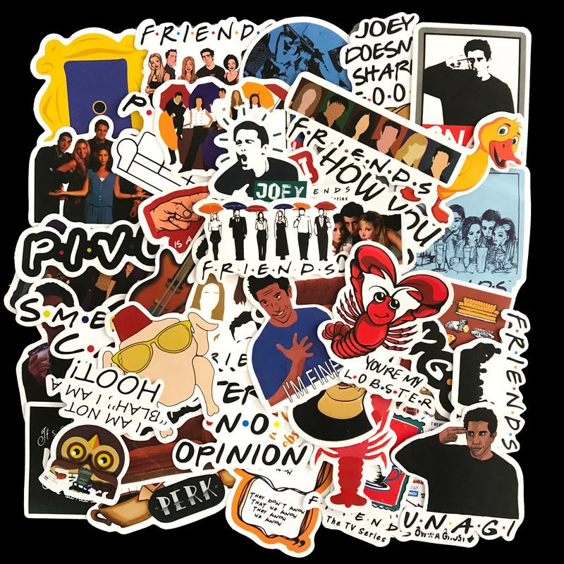 50PCS American Comedy Tv Shows Friends 3D Sticker Set for Motorcycle Notebook Computer Guitar