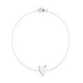 LOZRUNVE 925 Sterling Silver Sweet Plain Heart Love Pendant Bracelet for Women Girl Jewelry