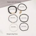 Dainty Fashion Bohemian Clay Beads Elastic Jewelry Multi Layered Rice Bead Palm Pendant Bracelet