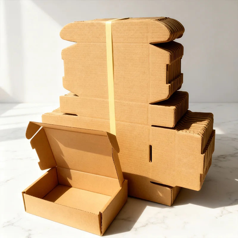 Custom Corrugated Carton Packaging Large Medium Small Extra-Hard Folding Mailing Clothing Dress Socks Shipping Kraft Paper Boxes