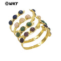 WT-B632 WKT New Handmade Natural Gemstone Jewelry Opening  Bracelets Lovely Amazonite Bohemia Romantic Lucky Bracelets