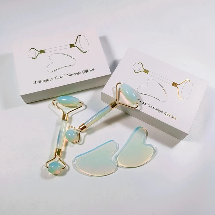 HZ Best Wholesale Facial Jade Roller Massage OpaliteRoller Gua Sha Set