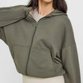 Custom logo Wholesale Luxury Mid Weight Full Zip Oversized Hoodie Manufacturer Heavy Cotton 100% French Terry Womens Hoodie