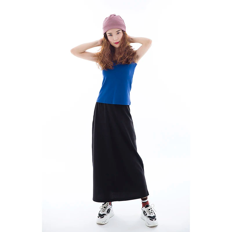 Emf Protection Anti-Radiation Silver Fiber Casual Embroidered Breathable Natural Waist Floor-Length Maternity Long Skirt for