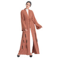 MANNI Handmade Beaded Abaya Kimono Style Cardigan Women Muslim Eid Turkey Dubai Long Front Open Abaya