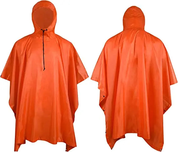 Woqi Foldable Polyester PU Water-resistant Breathable Poncho Hoodie Men Raincoat Rain Ponchos Printed Motocycling