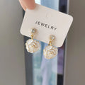 925 Silver Needle Camcha Pearl Earrings for Women South Korea Dongdaemun Earrings