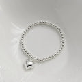 Ins Design 925 Sterling Silver Handmade Round Beads Bracelets Lovely Cute Heart/Bean/Square Smile Charm Women Bracelets Jewelry