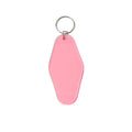 Custom logo pink Promotional Blank Plastic Retro Vintage Motel Hotel Room Keychain