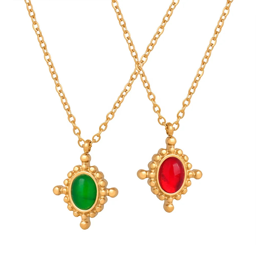 Hot Selling Fashion Trend Stainless Steel 18K Gold Plated Pendant Jewelry Necklace for Women