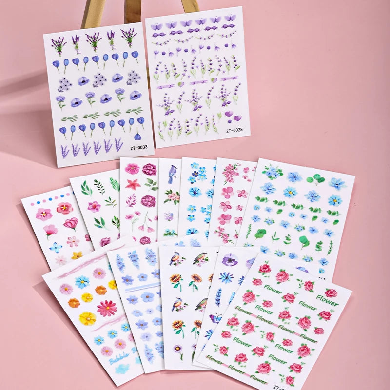 Hot Selling Sticker DIY Nail Decal Sticker Nail Art Decoration Flower Design Nail Salon Products