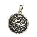 Wholesale 2024 New Personalized Classic Children's 12 Horoscope Virgo Charm Stainless Steel Round Necklace Pendant for Unisex
