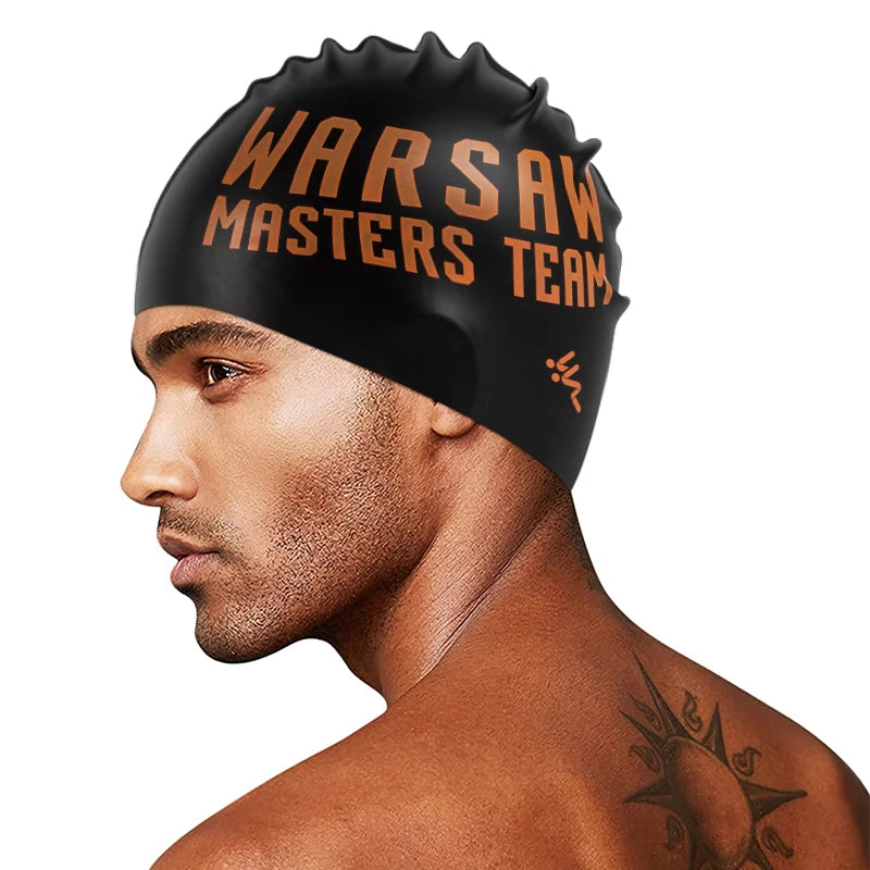 Bestselling Eco-Friendly 100% Silicone Custom Printed Swimming Caps for Adults Waterproof Caps for Swimming