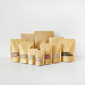 18x26cm Good Quality Brown Ktaft Paper Ziplock Stand up Doy Pack Pouch with Frosted Window