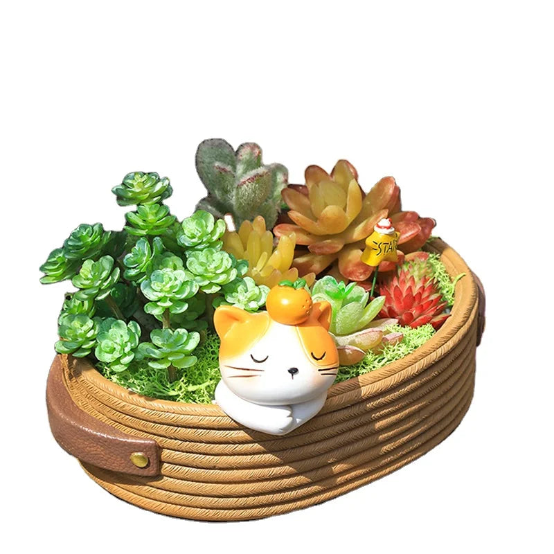 Hot Selling Animal Resin Flowerpot Cartoon Succulent Flowerpot Green Plant Flowerpot Home Decoration Storage Box Jewelry Box