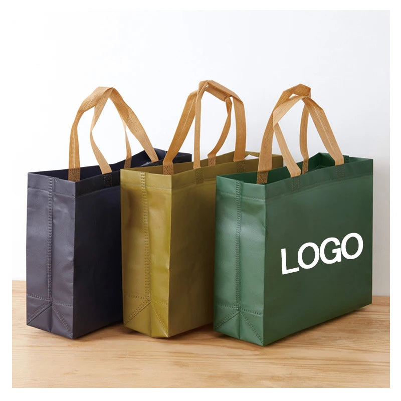 Promotional Eco-Friendly Reusable Folding Bag Economic Carry Tote Non Woven Shopping Bag  with LOGO Printing in Stock