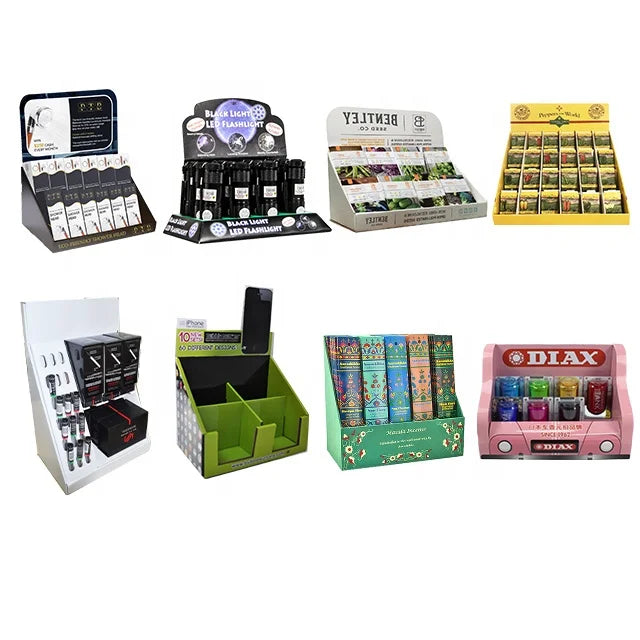 Modern Foldable Counter Top Cardboard Display Rack for Small Products PDQ Lip Balm Display Box Paper Display Boxes for