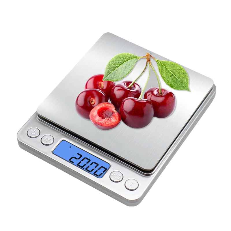 Mini Pocket Digital Kitchen Scale Stainless Steel Jewelry Electronic Balance Accuracy Gold Gram I2000 Battery