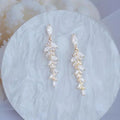 Charm Gold Leaves Earrings Exquisite Crystal Zirconia Stud Earring for Women