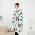 Winter Warm TV Pocket Hooded Blankets Cozy Long Blanket Sweatshirt Wearable Oversized Hoodie Blanket Sweatshirt Unisex