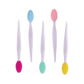 Custom Logo Mini Exfoliating Lip Brush Automatic Double-Sided Silicone Soft Lip Brush Applicator Wand Tool Set Lip Scrub Brush
