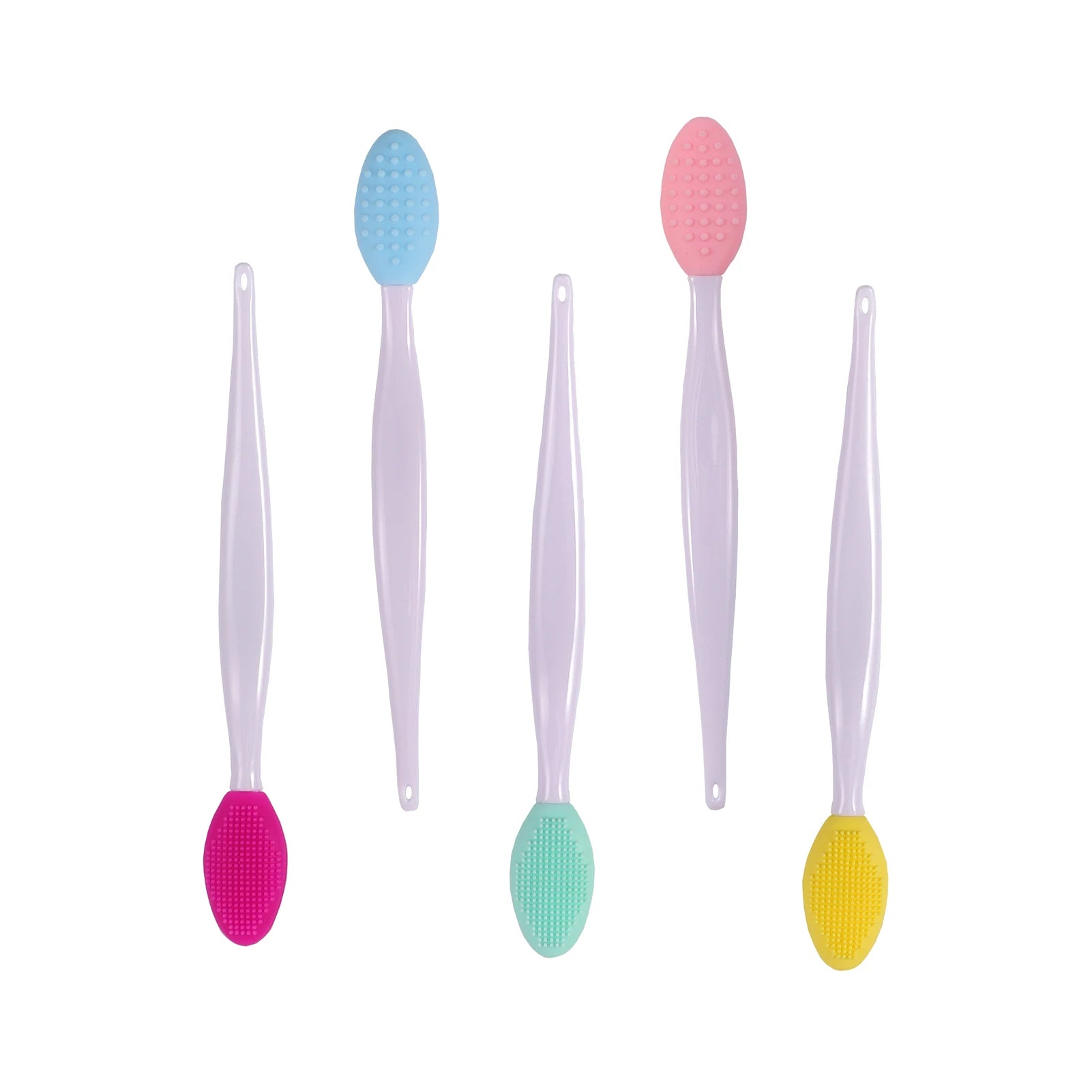 Custom Logo Mini Exfoliating Lip Brush Automatic Double-Sided Silicone Soft Lip Brush Applicator Wand Tool Set Lip Scrub Brush